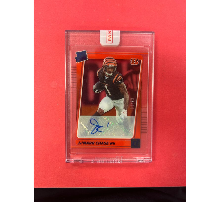 2021 PANINI CLEARLY FOOTBALL JA'MARR CHASE RATED ROOKIE AUTOGRAPH BLUE /99
