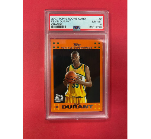 TOPPS 2007 TOPPS KEVIN DURANT ORANGE PSA GRADED 8