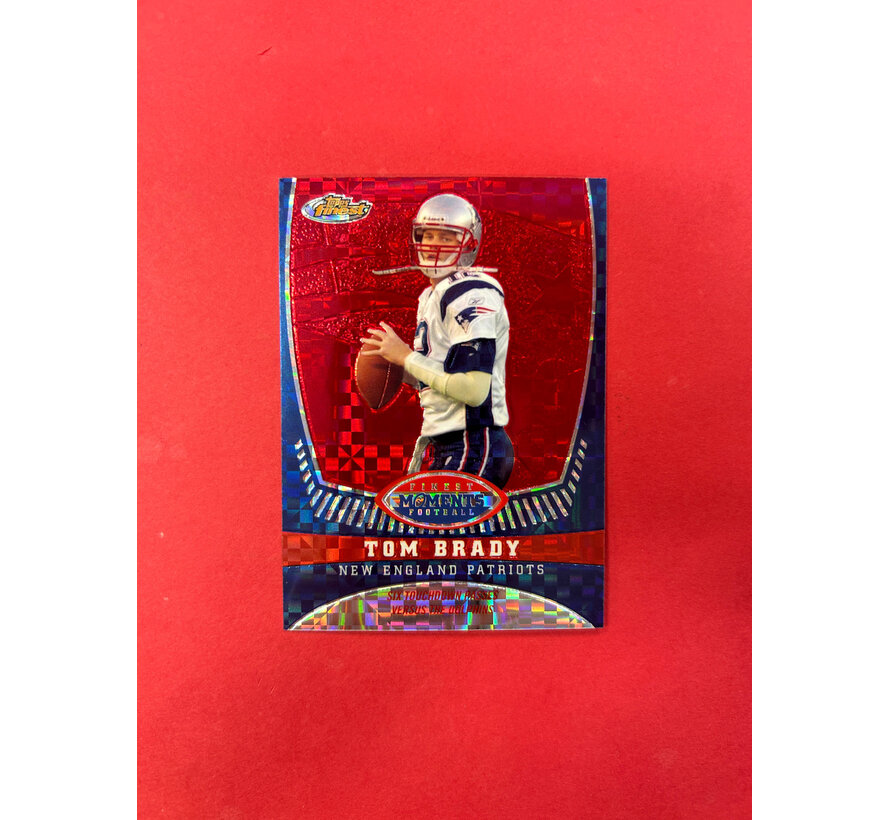 2008 TOPPS FINEST TOM BRADY FINEST MOMENTS XFRACTOR RED /50