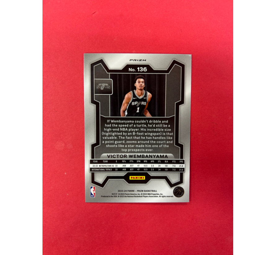 2023 PANINI PRIZM VICTOR WEMBANYAMA ROOKIE GREEN PRIZM