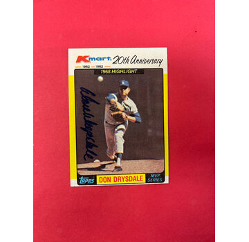 TOPPS 1982 TOPPS KMART DON DRYSDALE AUTOGRAPHED