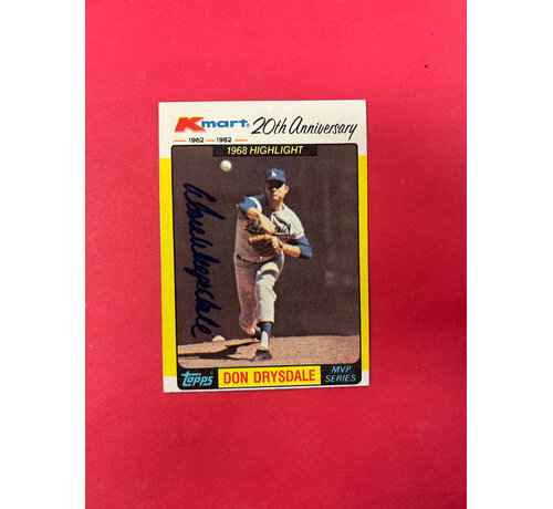 TOPPS 1982 TOPPS KMART DON DRYSDALE AUTOGRAPHED