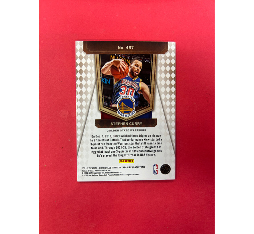 2021-22 PANINI CHRONICLES TIMELESS TREASURES STEPHEN CURRY /149