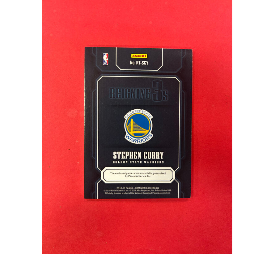 2018-19 PANINI DOMINION STEPHEN CURRY REIGNING 3'S TRIPLE JERSEY /75