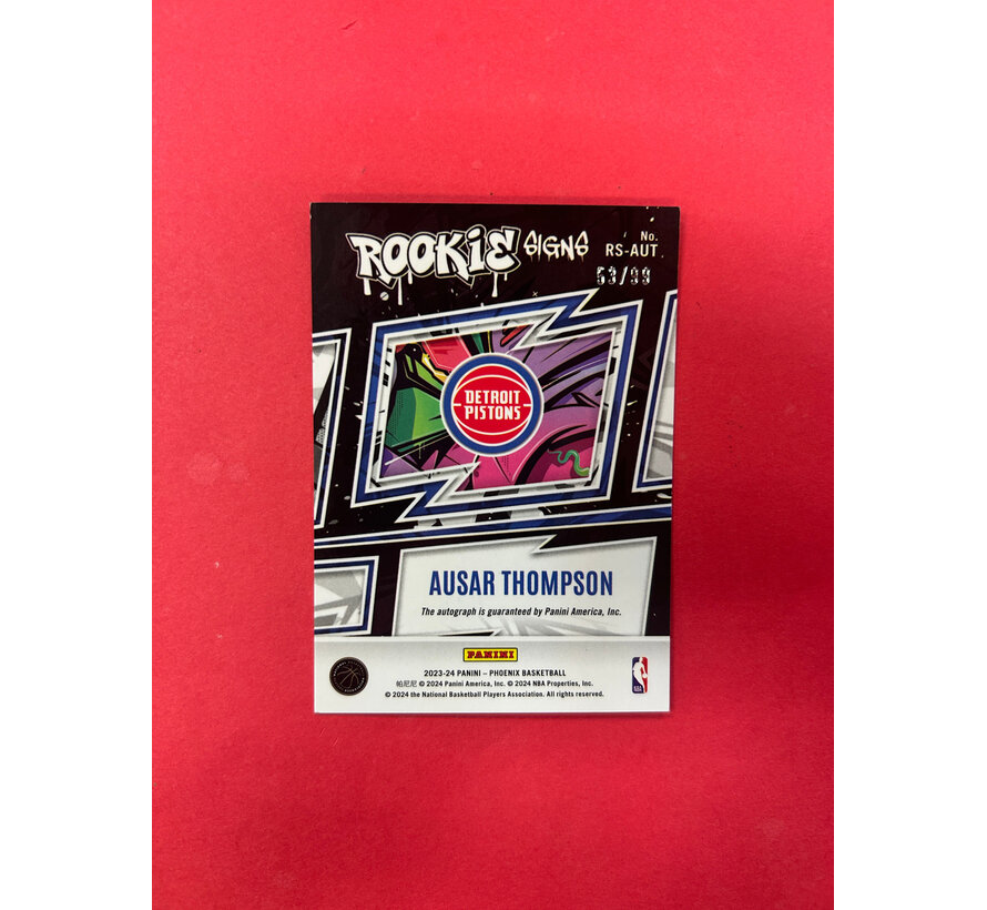 2023-24 PANINI PHEONIX AUSAR THOMPSON ROOKIE SIGNS AUTO /99