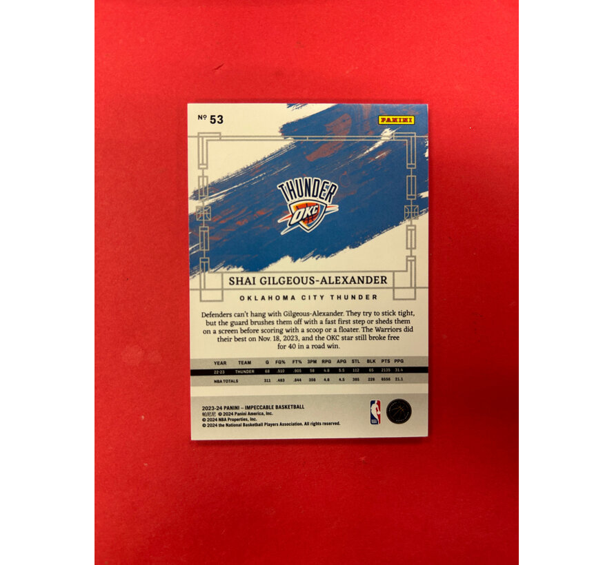 2023-24 PANINI IMPECCABLE SHAI GILGEOUS-ALEXANDER EMERALD /35