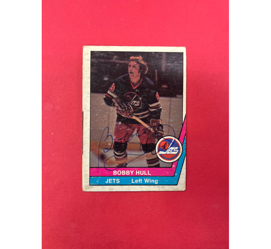 1977 O-PEE-CHEE BOBBY HULL WHA AUTOGRAPHED