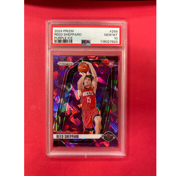 PANINI 2024-25 PANINI PRIZM REED SHEPPARD PURPLE ICE /149 PSA GRADED 10