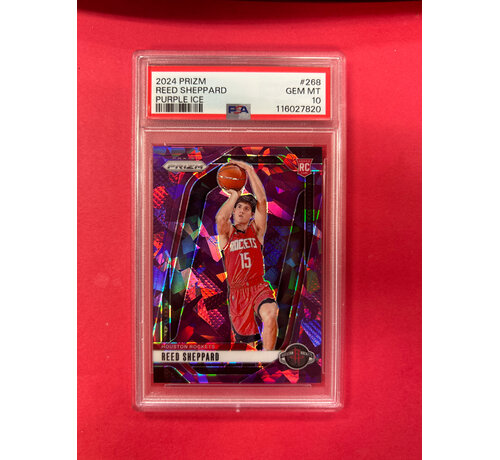PANINI 2024-25 PANINI PRIZM REED SHEPPARD PURPLE ICE /149 PSA GRADED 10