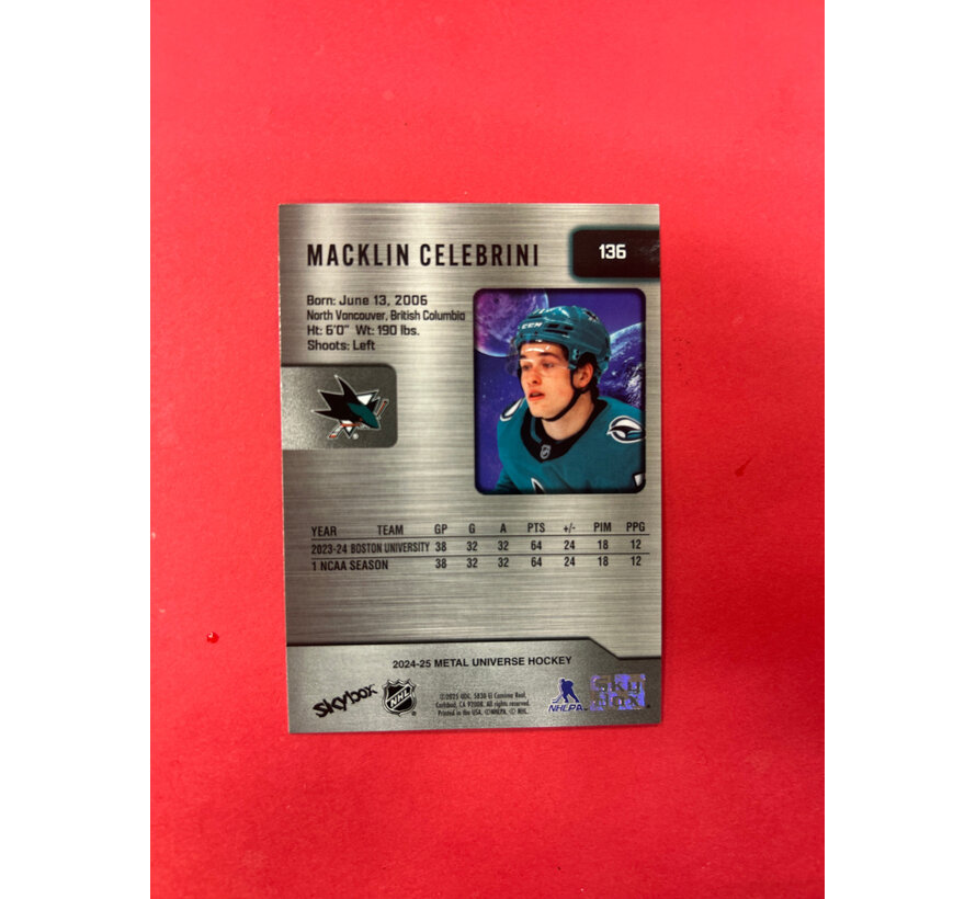2024-25 METAL UNIVERSE MACKLIN CELEBRINI ROOKIE