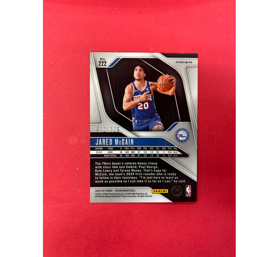 2024-25 PANINI PRIZM JARED MCCAIN BLUE CRACKED ICE /125