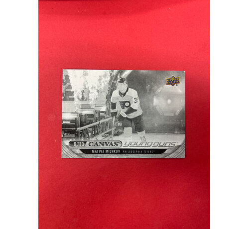 UPPER DECK 2024-25 UPPER DECK EXTENDED MATVEI MICHKOV YOUNG GUNS CANVAS BLACK WHITE