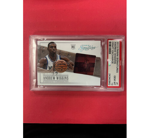 PANINI 2013 PANINI SIGNATURES ANDREW WIGGINS DRAFT EXCHANGE PSA GRADED 10
