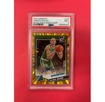 PANINI 2023 DONRUSS JORDAN WALSH RATED ROOKIE HOLO GOLD LASER /10 PSA GRADED 9