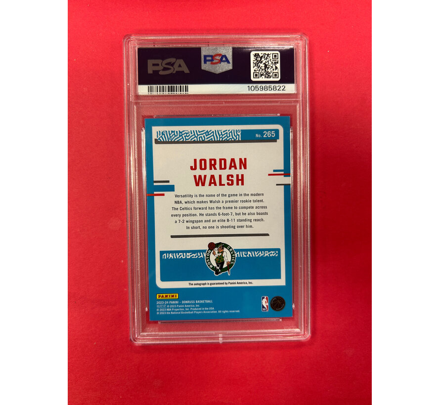 2023 DONRUSS JORDAN WALSH RATED ROOKIE HOLO GOLD LASER /10 PSA GRADED 9