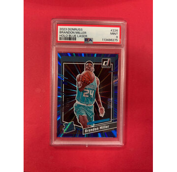 PANINI 2023-24 PANINI BRANDON MILLER HOLO BLUE LASER RATED ROOKIE PSA GRADED 9