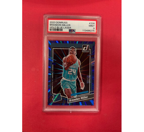 PANINI 2023-24 PANINI BRANDON MILLER HOLO BLUE LASER RATED ROOKIE PSA GRADED 9