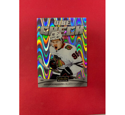 UPPER DECK 2025-26 OPC PLATINUM CONNOR BEDARD VIBE CHECK RAVE /85