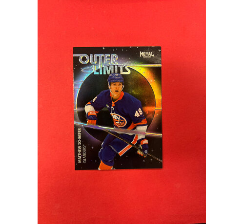 UPPER DECK 2025-26 METAL UNIVERSE MATTHEW SCHAEFER OUTER LIMITS ROOKIE