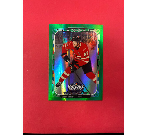 UPPER DECK 2025-26 O-PEE-CHEE SIDNEY CROSBY 4 NATIONS FACEOFF GREEN /33