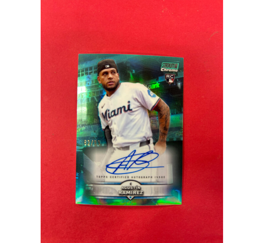 2025 TOPPS STADIUM CLUB CHROME AGUSTIN RAMIREZ AQUA AUTO /99