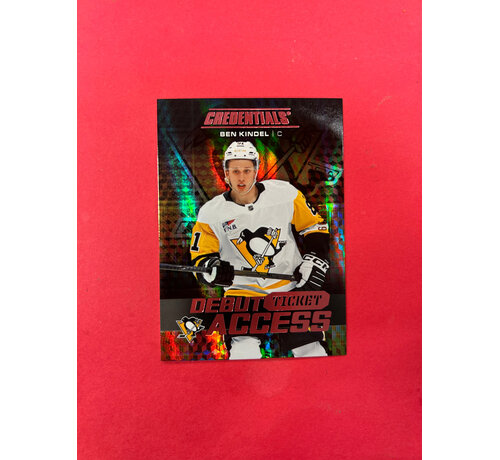 UPPER DECK 2025-26 UPPER DECK CREDENTIALS BEN KINDEL DEBUT TICKET ACCESS PINK /99