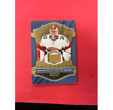 UPPER DECK 2022-23 UPPER DECK ARTIFACTS SPENCER KNIGHT YEAR ONE ROOKIE SWEATERS PATCH /25