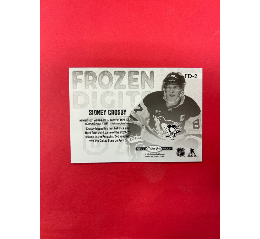 2025-26 O-PEE-CHEE SIDNEY CROSBY FROZEN DIGITS SP