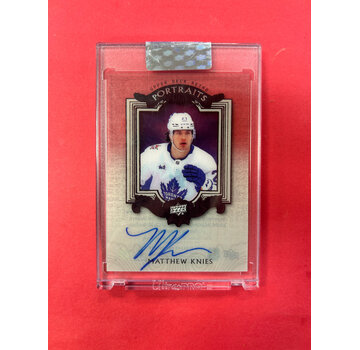 UPPER DECK 2023-24 UPPER DECK CLEAR CUT MATTHEW KNIES PORTRAITS ROOKIE AUTOGRAPH