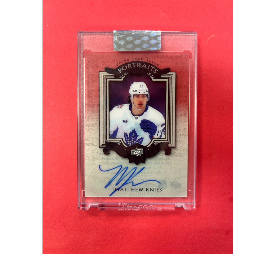 2023-24 UPPER DECK CLEAR CUT MATTHEW KNIES PORTRAITS ROOKIE AUTOGRAPH