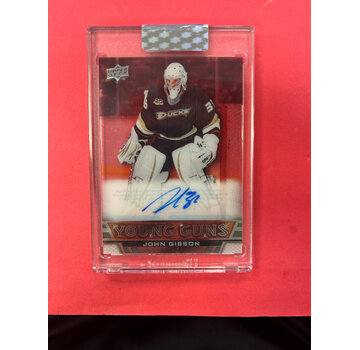UPPER DECK 2020-21 UPPER DECK CLEAR CUT JOHN GIBSON YOUNG GUNS AUTOGRAPH TRIBUTE