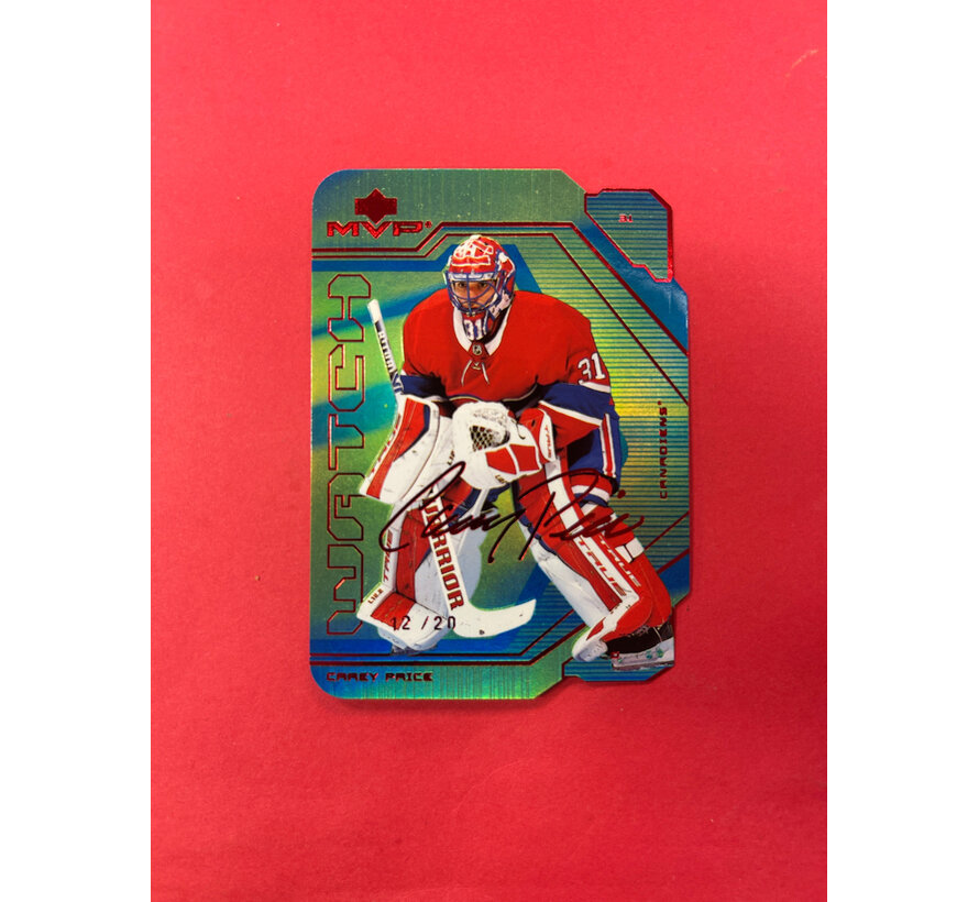 2021-22 UPPER DECK MVP CAREY PRICE  MVPWATCH SPECTRUM /20