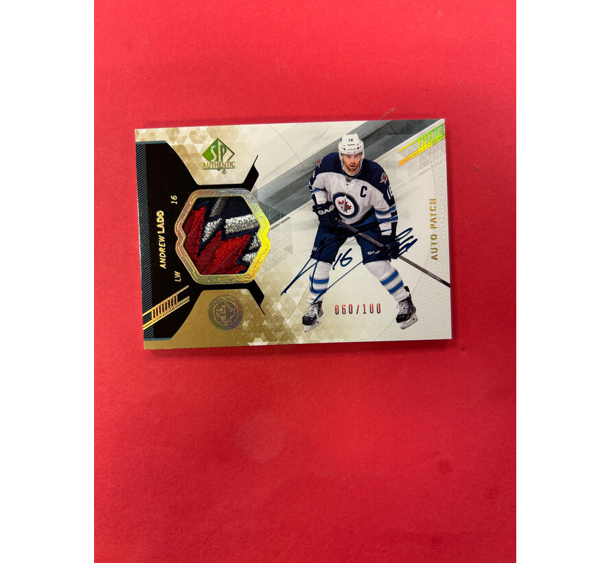 2013-14 SP AUTHENTIC AUTO PATCH ANDREW LADD /100 #19 WING PATCH