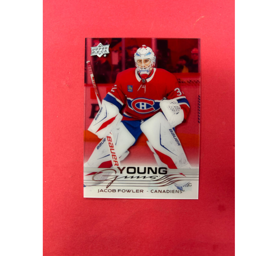 2025-26 UPPER DECK EXTENDED JACOB FOWLER YOUNG GUNS CLEAR CUT SSP