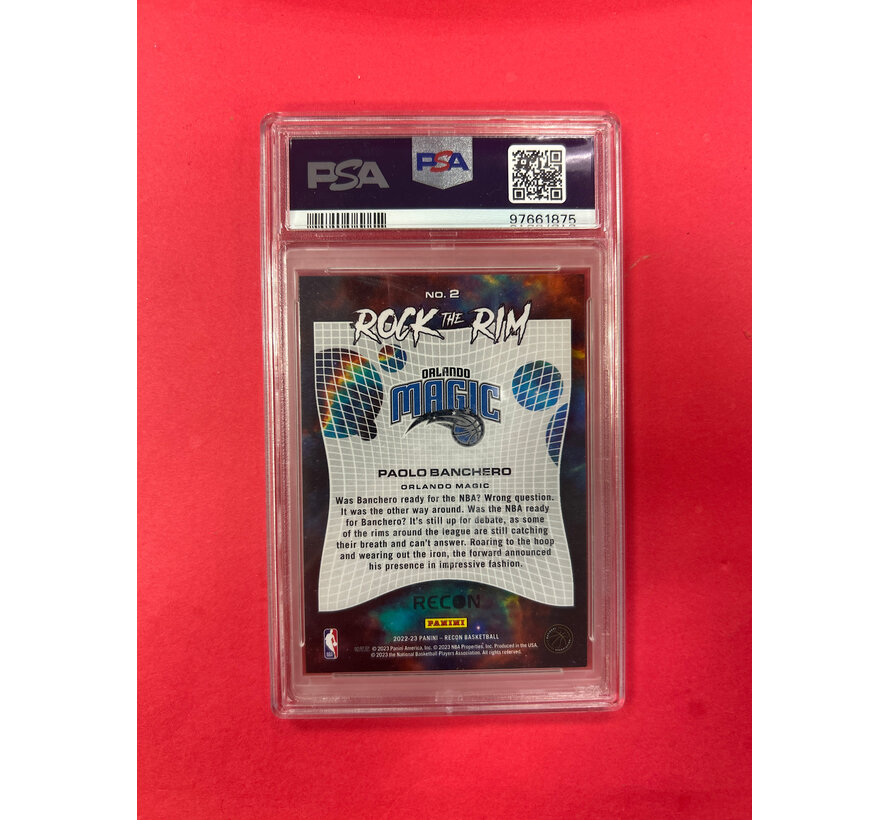 2022-23 PANINI RECON PAOLO BANCHERO ROCK THE RIM PSA GRADED 9