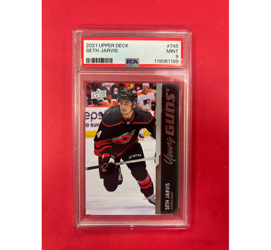 2021-22 UPPER DECK EXTENDED SETH JARVIS YOUNG GUNS PSA GRADED 9