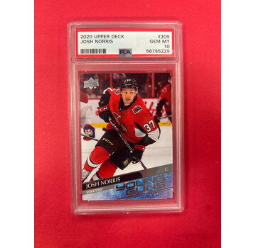 UPPER DECK 2020 UPPER DECK JOSH NORRIS YOUNG GUNS PSA GRADED 10