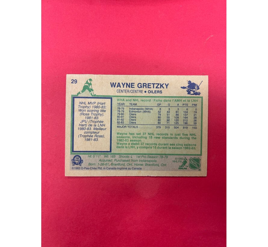 1983-84 OPC WAYNE GRETZKY #29