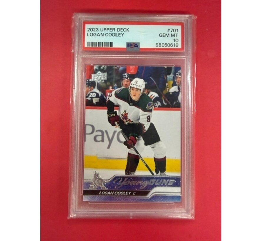 2023-24 UPPER DECK EXTENDED SERIES YOUNG GUNS LOGAN COOLEY #701 PSA 10