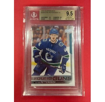 UPPER DECK 2018-19 UPPER DECK SERIES 2 YOUNG GUNS ELIAS PETTERSSON #248 BGS 9.5