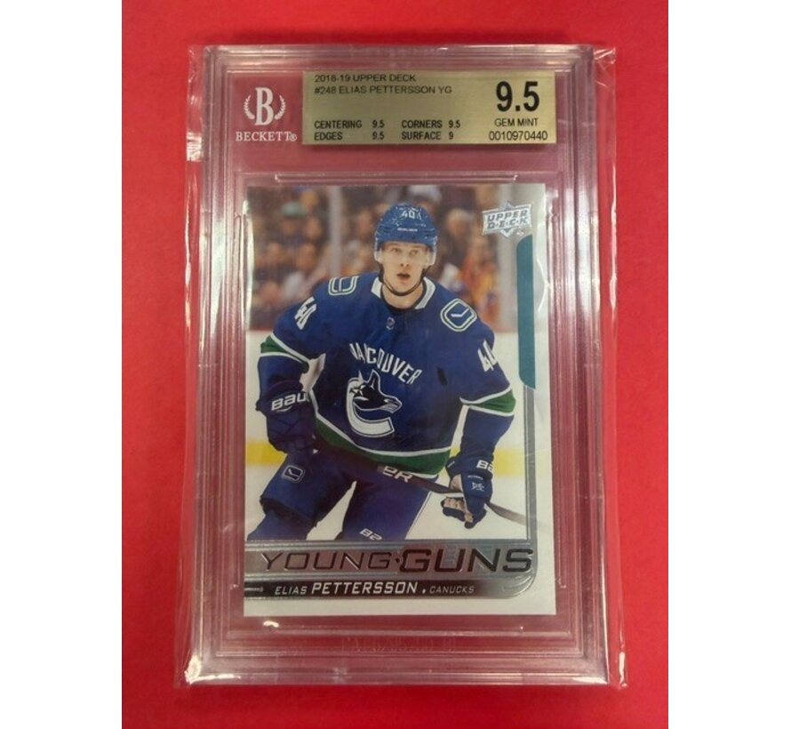 2018-19 UPPER DECK SERIES 2 YOUNG GUNS ELIAS PETTERSSON #248 BGS 9.5