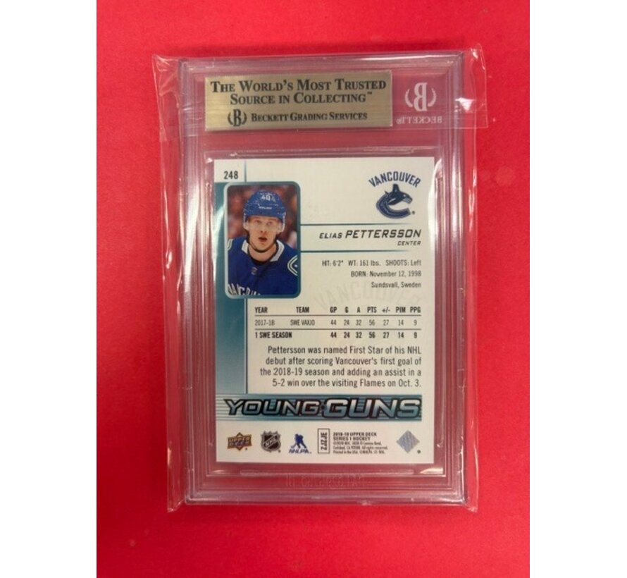 2018-19 UPPER DECK SERIES 2 YOUNG GUNS ELIAS PETTERSSON #248 BGS 9.5