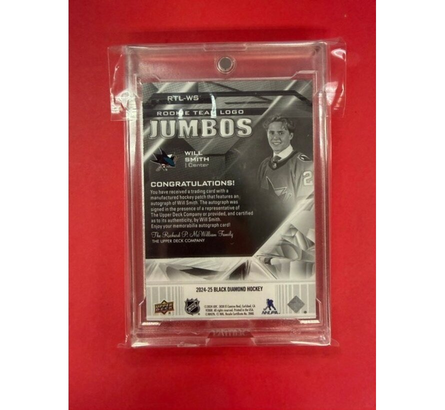 2024-25 UPPER DECK BLACK DIAMOND ROOKIE TEAM LOGO JUMBOS AUTO WILL SMITH /49 #RTL-WS
