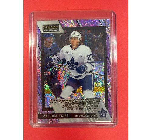 UPPER DECK 2023-24 UPPER DECK OPC PLATINUM VIOLET PIXELS MARQUEE ROOKIE MATTHEW KNIES /299 #205