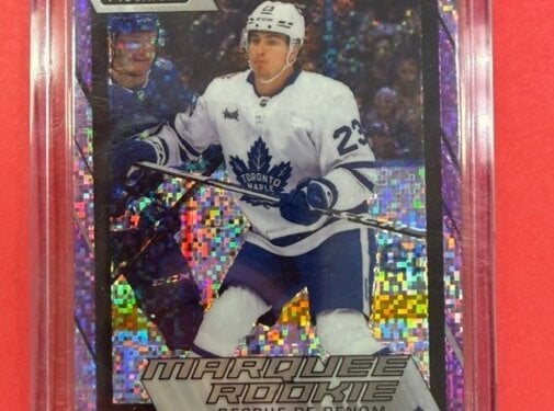 UPPER DECK 2023-24 UPPER DECK OPC PLATINUM VIOLET PIXELS MARQUEE ROOKIE MATTHEW KNIES /299 #205