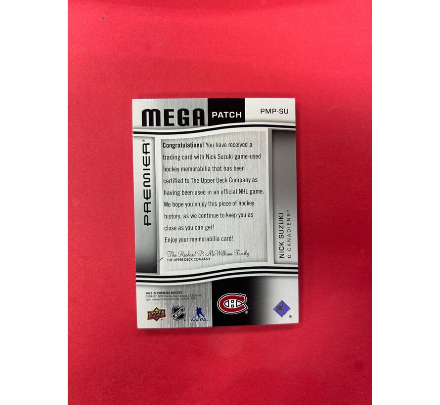 2023-24 UPPER DECK PREMIER NICK SUZUKI MEGA PATCH /20