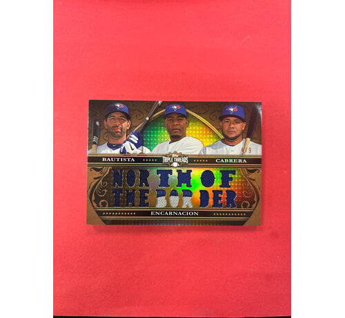 TOPPS 2013 TOPPS TRIPLE THREADS BAUTISTA/ENCARNACION/CABRERA TRIPLE PATCH /9