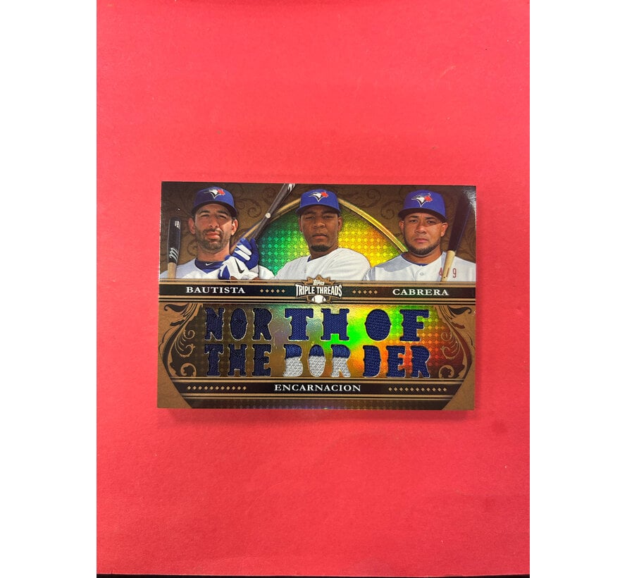 2013 TOPPS TRIPLE THREADS BAUTISTA/ENCARNACION/CABRERA  TRIPLE PATCH /9