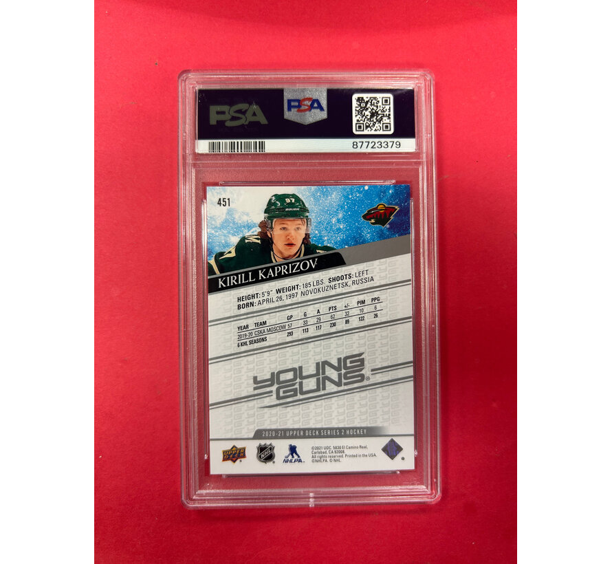 2020 UPPER DECK KIRILL KAPRIZOV YOUNG GUNS PSA GRADED 10