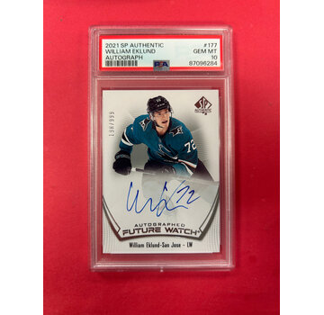 UPPER DECK 2021 SP AUTHENTIC WILLIAM EKLUND FUTURE WATCH AUTOGRAPH /999 PSA GRADED 10
